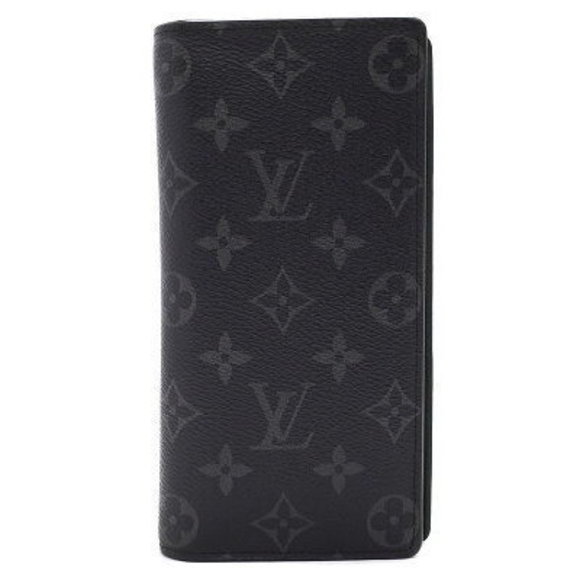 Louis Vuitton Monogram Eclipse Black Portefeuille Brazza Bifold Long Wallet - Picture 1 of 5